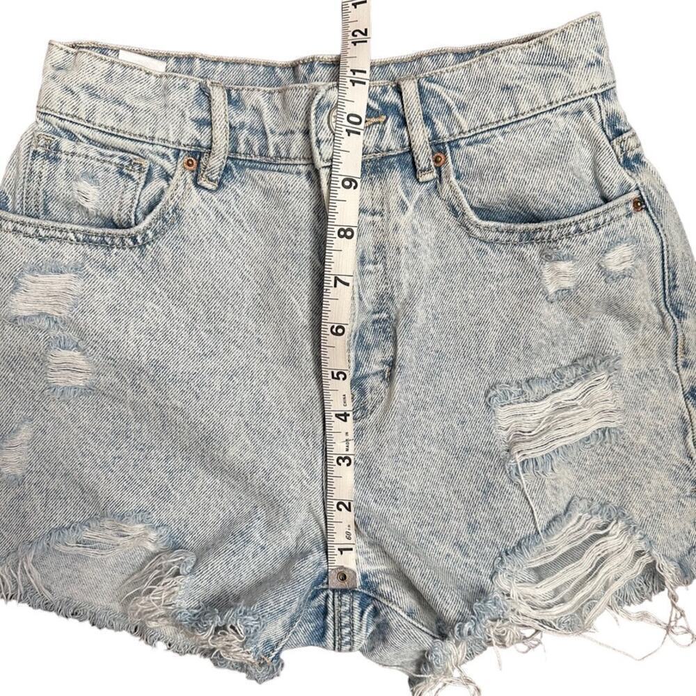 PacSun Jean Cut Off Shorts Women's 24 Light Blue Wash Distressed High Rise - Picture 6 of 6